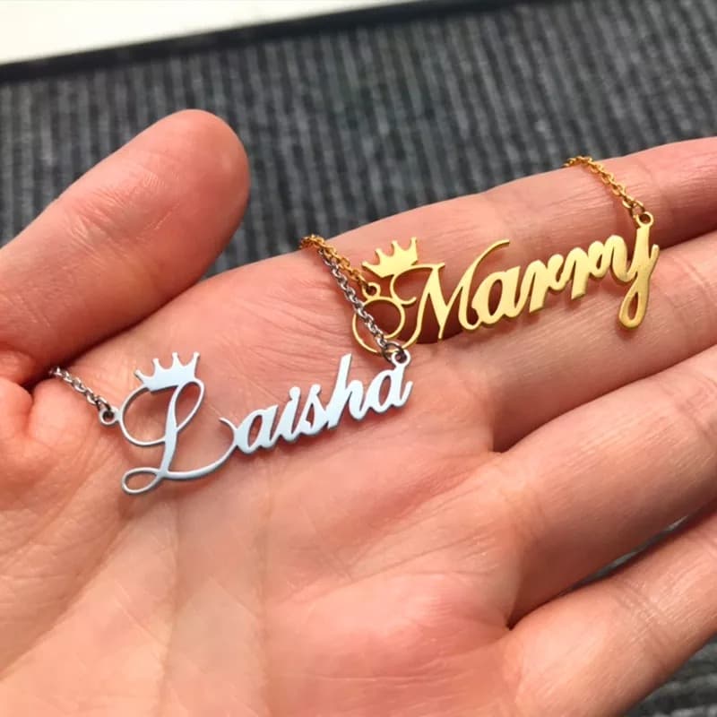 Customize Crown Name Necklace