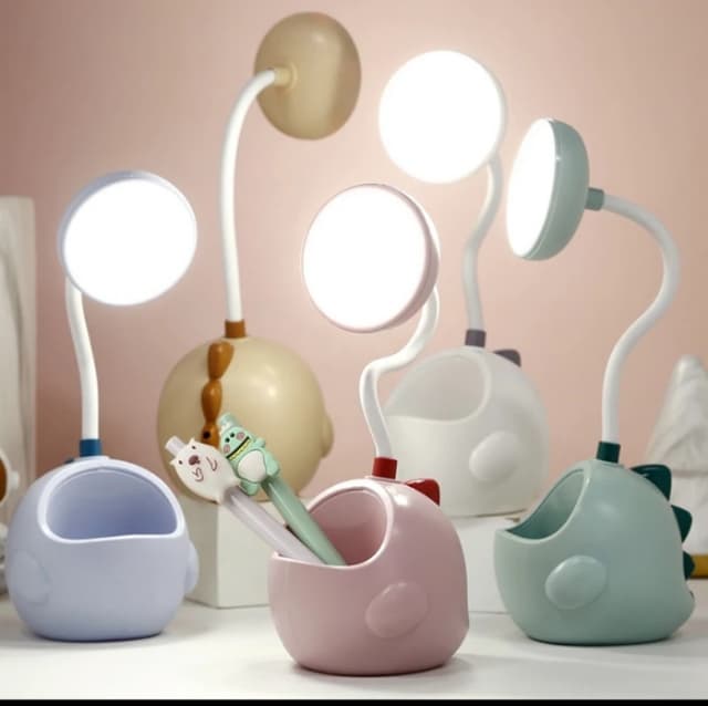( LED ) Table Lamp USB Rechargeable Flexible Desk Lamp With Pen Holder Cute