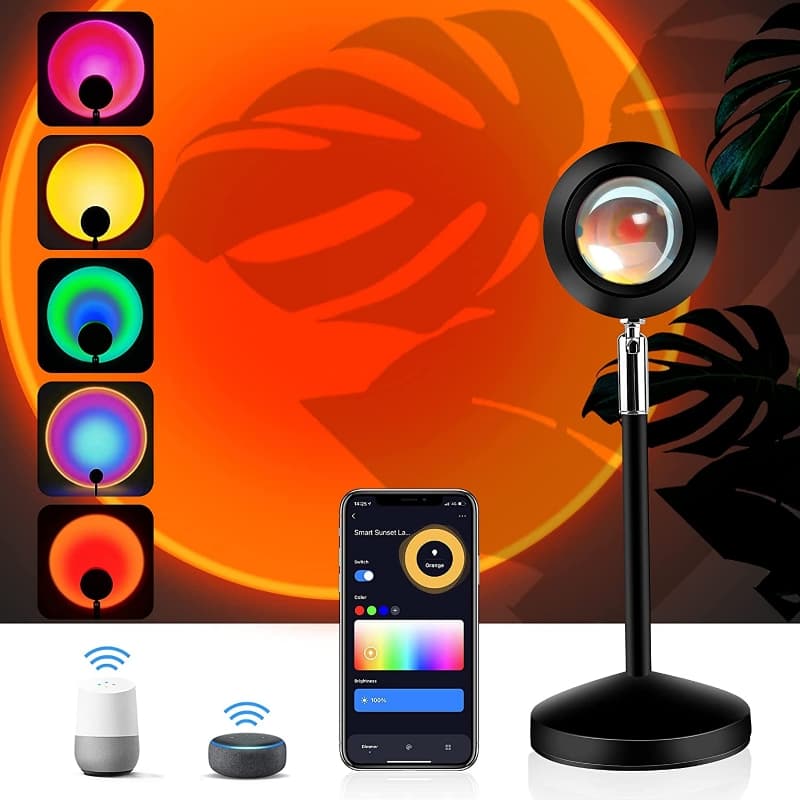 Sunset Lamp Projector Light WiFi Sunset Projector 16 million or APP DIY Cha