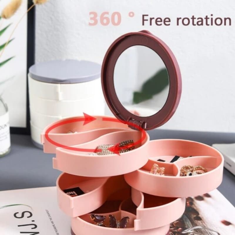 Multi layer Rotating Plastic Jewelry Stand Jewelry Storage Box Earrings Rin