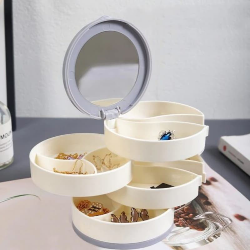 Multi layer Rotating Plastic Jewelry Stand Jewelry Storage Box Earrings Rin