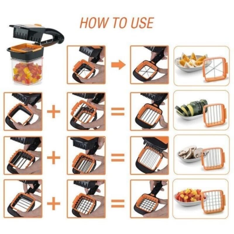 5 in 1 Multifunctional Quick Stainless Food Fruit Vegetable Cutter/ Genius 